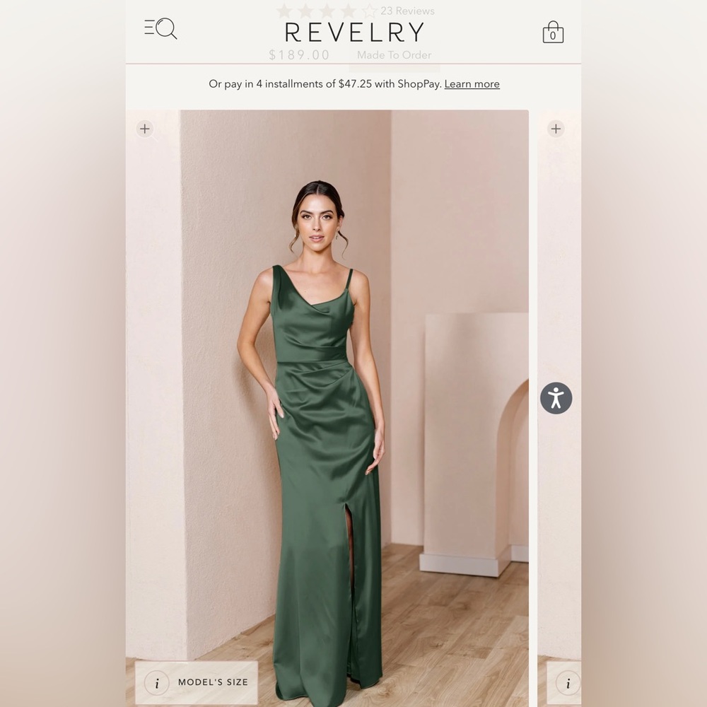 Revelry Maxine satin deep olive